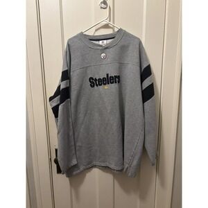 Pittsburgh Steelers Vintage Embroidered Sweatshirt 3XL Gray Y2K